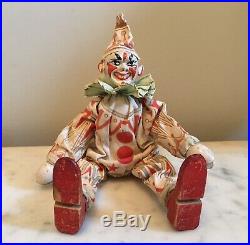 Antique Schoenhut Humpty Dumpty White Face Circus Clown Leather Ears