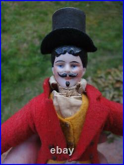 Antique Schoenhut Humpty Dumpty circus toy bisque head ringmaster all original