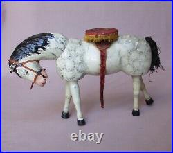 Antique Schoenhut Wood Circus Animal Appaloosa Horse With Saddle/Platform