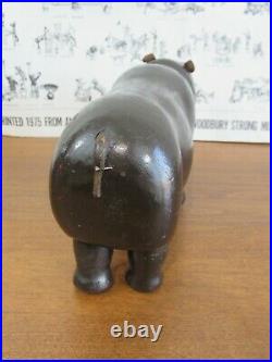 Antique Schoenhut Wooden Jointed HIPPO Circus Animal Painted Eyes m