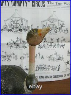 Antique Schoenhut Wooden Jointed OSTRICH Circus Animal Painted Eye m