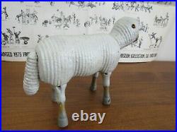 Antique Schoenhut Wooden Jointed SHEEP Lamb Circus Animal Painted Eye m
