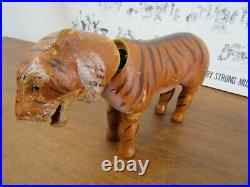 Antique Schoenhut Wooden Jointed TIGER Circus Animal Painted Eyes m