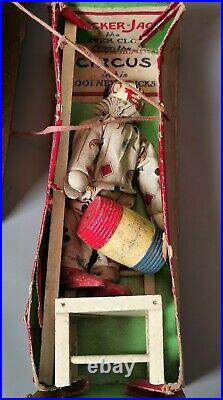 Antique Schoenuts clown, Cracker Jack, Humpty Dumpty circus, Edwardian, boxed