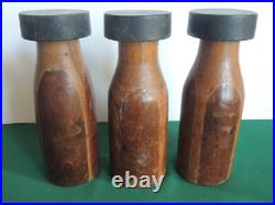 Antique Set 6 Wood D & M Bottles Carnival Circus Game Sports Knock Down Weighted