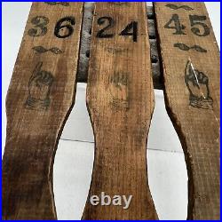 Antique Set Of Three Wooden Carnival Game Wheel Betting Paddles