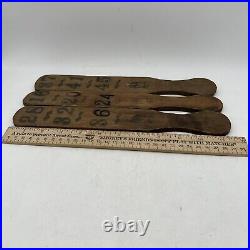 Antique Set Of Three Wooden Carnival Game Wheel Betting Paddles