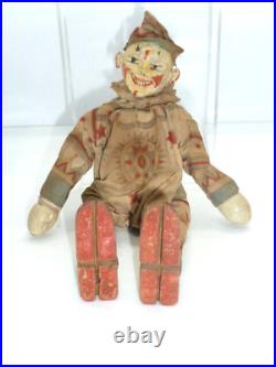 Antique Shoenhut Circus Clown Cracker Jack Humpty & Dumpty Circus Wooden Doll