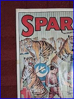 Antique Sparks Circus Carnival poster 33 1/2 X 22