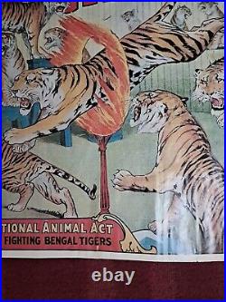 Antique Sparks Circus Carnival poster 33 1/2 X 22