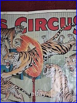 Antique Sparks Circus Carnival poster 33 1/2 X 22