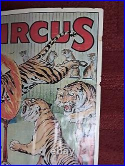 Antique Sparks Circus Carnival poster 33 1/2 X 22