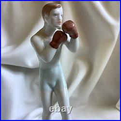 Antique Sport Boxing Fist Champion Award Fight Porcelain Male Figure Martial Art