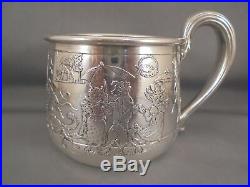 Antique Sterling Silver Wm Kerr & Co Childs Mug Cup Circus Animals
