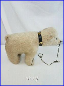 Antique Teddy bear mohair circus 11 nose chain studded collar Steiff Polar