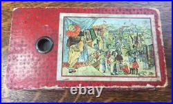 Antique Toy Accordion Squeeze Box Circus Clown Lithograph Paper Cardboard VIDEO