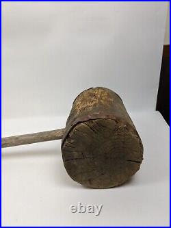 Antique Truper Wooden Mallet 40 Sledge Hammer Circus Decor Industrial Primitive