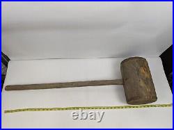 Antique Truper Wooden Mallet 40 Sledge Hammer Circus Decor Industrial Primitive