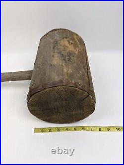 Antique Truper Wooden Mallet 40 Sledge Hammer Circus Decor Industrial Primitive