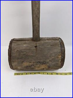 Antique Truper Wooden Mallet 40 Sledge Hammer Circus Decor Industrial Primitive