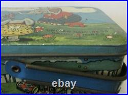 Antique United Happiness Candy Store Tin Litho Elephant Lunch Pail Circus Cady