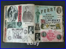 Antique Vaudeville Circus Act Scrapbook Circa 1900s With 59 Pages Very Rare Book