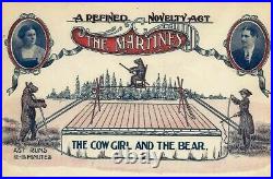 Antique Vaudeville/circus/wild West Shownovelty Act/cow Girl & Bear Letterhead