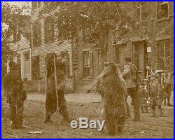 Antique Victorian American Circus Brown Grizzly Bears Streetscape Photo Rare