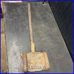 Antique Vintage 36 Wood Iron Strong Man Carnival Circus Mallet Hammer 7lb
