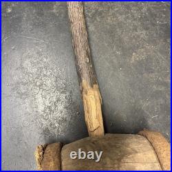 Antique Vintage 36 Wood Iron Strong Man Carnival Circus Mallet Hammer 7lb