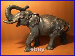 Antique Vintage 8 Pound Hubley Cast Iron Circus Elephant Doorstop