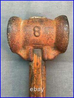 Antique Vintage 8lb Circus Tent / Carnival Sledge Hammer (29 handle, rare)