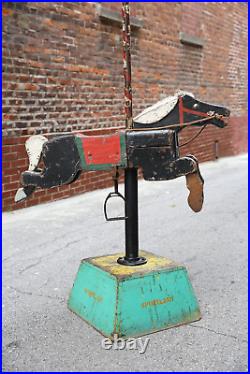 Antique Vintage Barber Pole Horse Ride On toy carnival circus folk art display