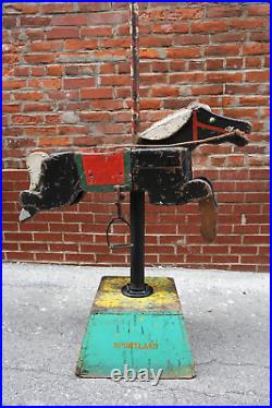 Antique Vintage Barber Pole Horse Ride On toy carnival circus folk art display