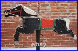 Antique Vintage Barber Pole Horse Ride On toy carnival circus folk art display