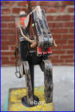 Antique Vintage Barber Pole Horse Ride On toy carnival circus folk art display