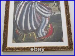 Antique Vintage Clown Circus Painting Tent Performer Modernist Impressionist Old