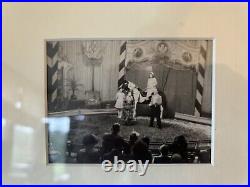 Antique Vintage Framed Circus Art Photographs Elephants Horses c1950s