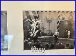 Antique Vintage Framed Circus Art Photographs Elephants Horses c1950s