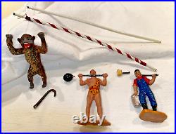 Antique Vintage Jescan Spain Circus Toy Tent Ringmaster Band Singers Animals