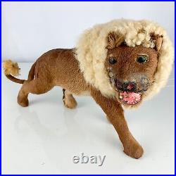 Antique Vintage Lion Taxidermy Toy Miniature Model Oddity Carnival Circus Prize