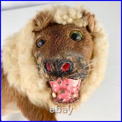 Antique Vintage Lion Taxidermy Toy Miniature Model Oddity Carnival Circus Prize