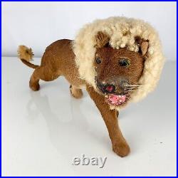 Antique Vintage Lion Taxidermy Toy Miniature Model Oddity Carnival Circus Prize