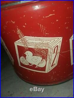 Antique Vintage USA Circus Dog Toy Barrel Clown Drum Chest Seat Storage Box Lrg