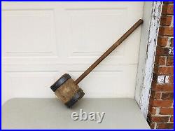 Antique Vintage Wood & Wrought Iron Mallet Hammer Circus Strong Man Carnival