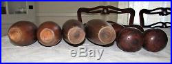 Antique/Vintage Wooden Indian Circus / Exercise Juggling Pins & Dumbbells