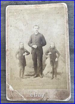 Antique Waino & Plutano Wild Men of Borneo Barnum Circus Sideshow Cabinet Photo