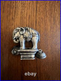 Antique Weber Sterling Silver Circus Elephant Baby Rattle Mop Handle Marked