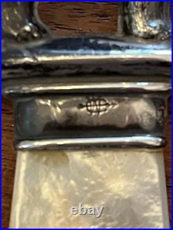 Antique Weber Sterling Silver Circus Elephant Baby Rattle Mop Handle Marked