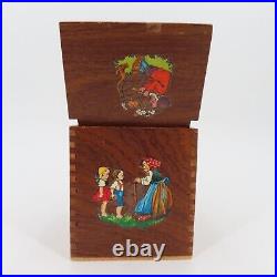 Antique Western Germany Circus Clown Jack In The Box Dovetail Wood Wooden German